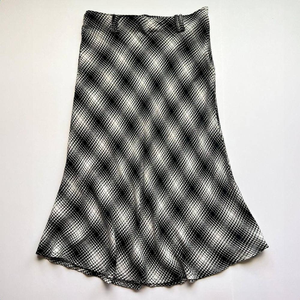 Cato Vintage Black & White Plaid Maxi Skirt